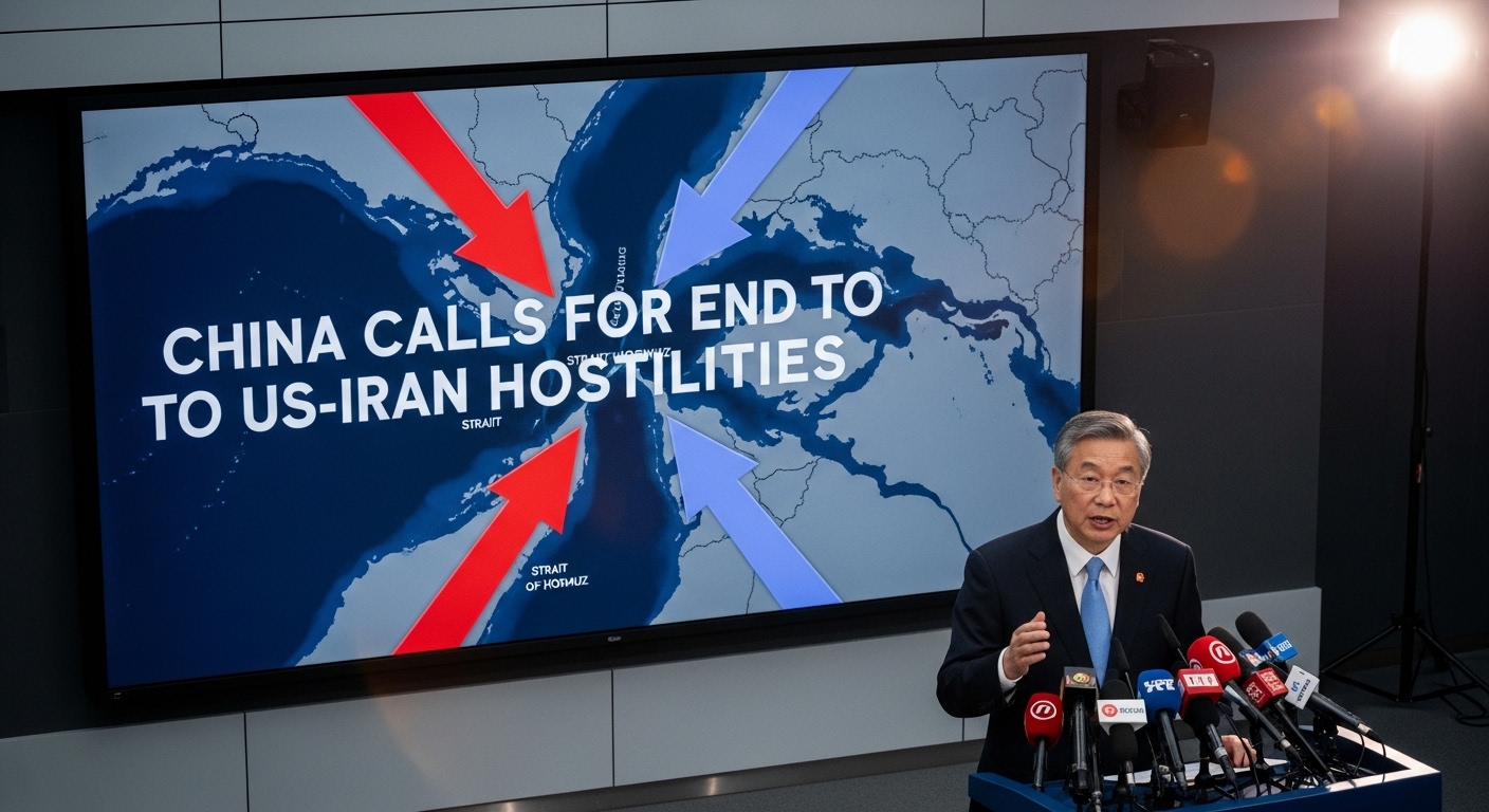 China calls for diplomatic solution to US-Iran tensions amid Strait of Hormuz crisis affecting global oil shipping route and energy security