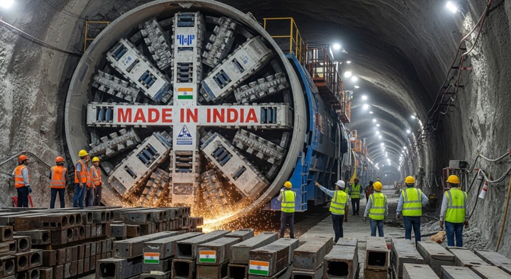 Tunnel Boring Machine in India metro tunnel construction site