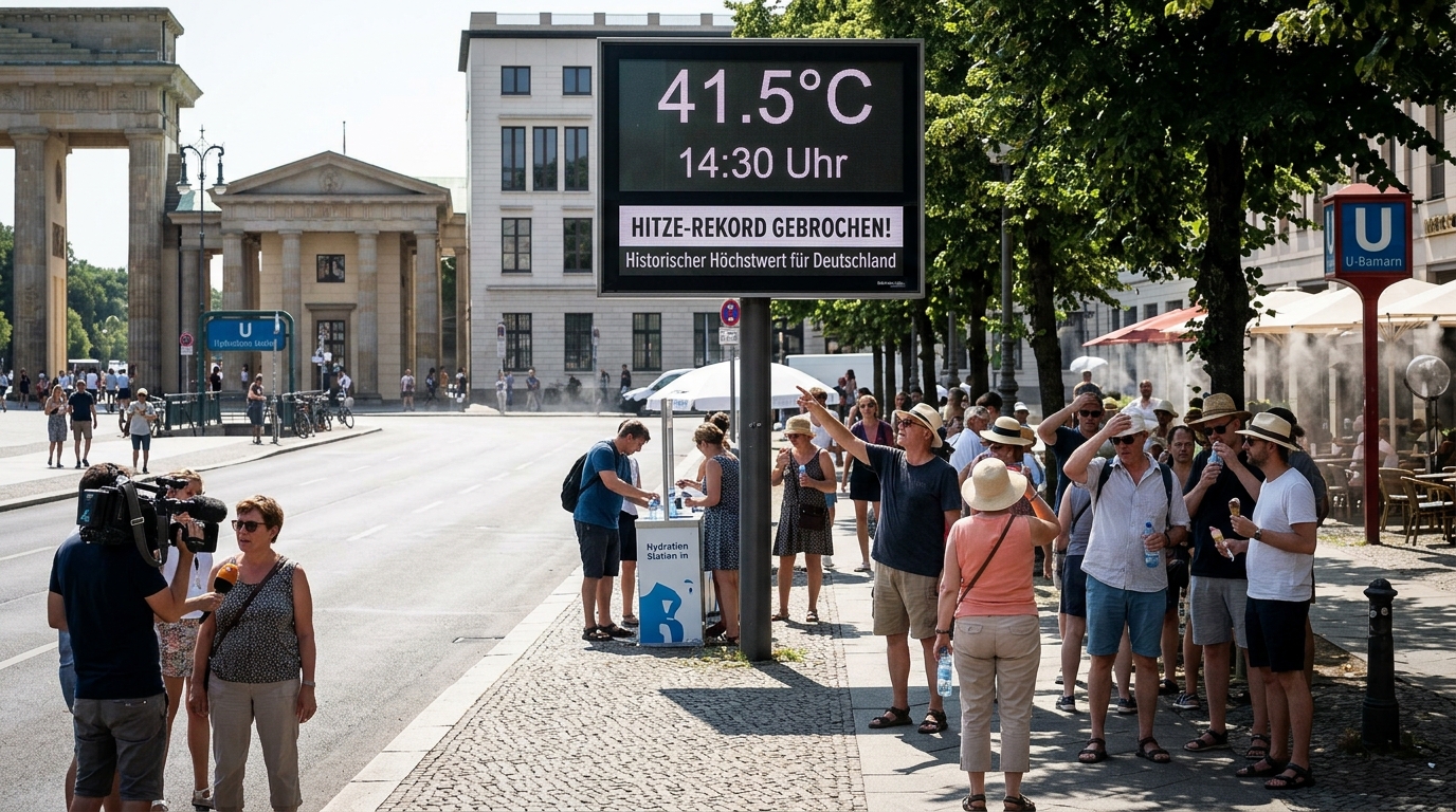 Germany Heat Record reaches 41.5 degrees Celsius during historic nationwide heatwave