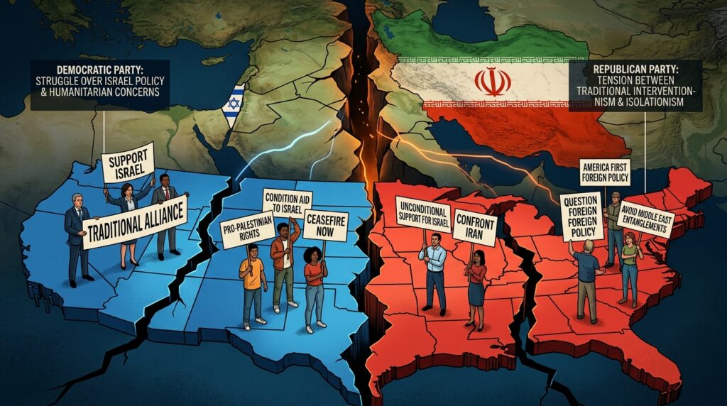 U.S. political debate over Israel and Iran highlights growing divisions within Democratic and Republican parties