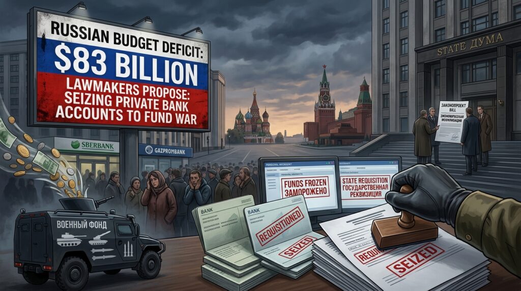 Russian bank accounts and budget deficit concerns amid growing wartime spending pressures
