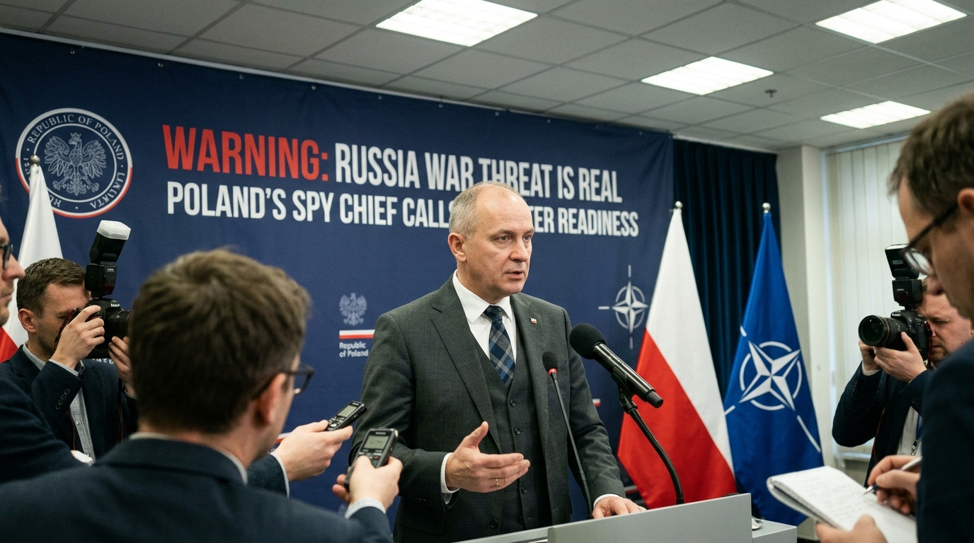 Poland intelligence chief warns about Russia war threat and NATO security concerns in Eastern Europe