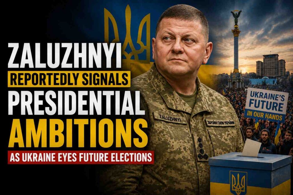Valerii Zaluzhnyi during a public appearance amid growing speculation about a future presidential campaign in Ukraine