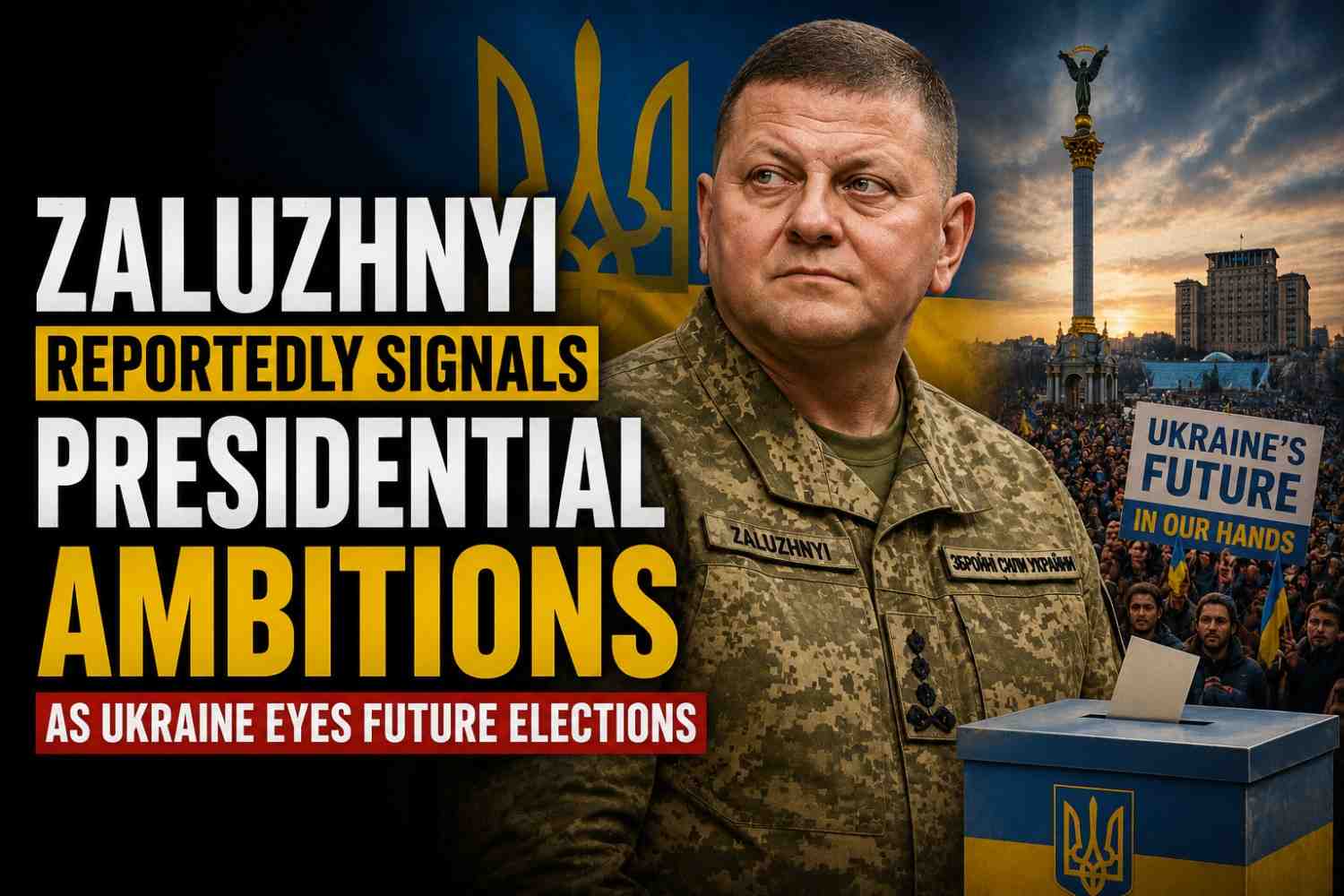 Valerii Zaluzhnyi during a public appearance amid growing speculation about a future presidential campaign in Ukraine