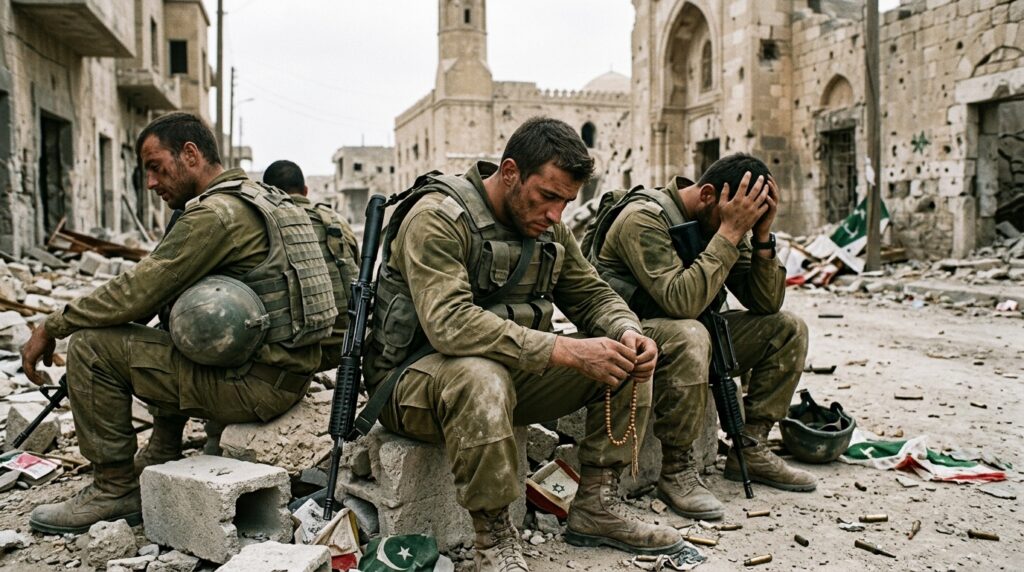 Religious leaders and military symbolism representing the intersection of religion and politics in Iran and Israel during ongoing regional tension