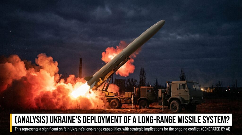 Illustration of a ballistic missile launch as Russia claims Ukraine used its first domestically developed ballistic missile during the ongoing war.